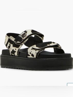 Steve Madden Big Mona Genuine Calf Hair Platform Sandal 8.5